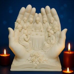 AZ-201 Jesus and 12 Apostoles Poly Marble Last Supper Family Statue (HSN: 39264039)