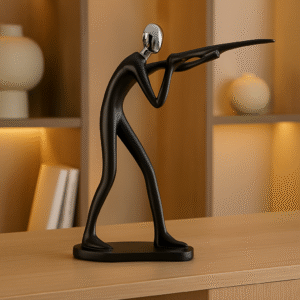 AZ-284 Shooting  Figurines Showpieces Resin Table Top Black Statue for Showcase, Living Room, Gifts,Home Decor H. 24CM (HSN: 39264039)