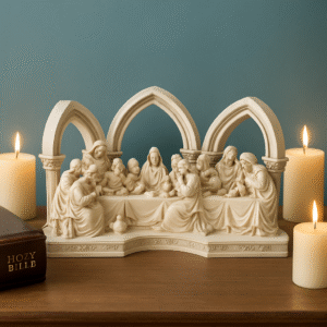 DD-361 Jesus and 12 Apostoles Poly Marble Last Supper Family Statue (HSN: 69139000)