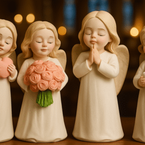 FJ-237 Angel with Wings Figurine Statue for Home Living Room H. 15cm Combo Pack of 4 Models (HSN: 39269099)