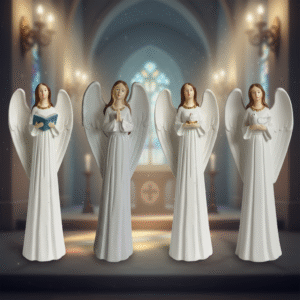 FJ-239A Angel Idol for Home Decor Showpiece Winged Girl Statue for Home Church Office Decor Material Resin H. 19cm Combo Pack of 4 Models (HSN: 39269099)