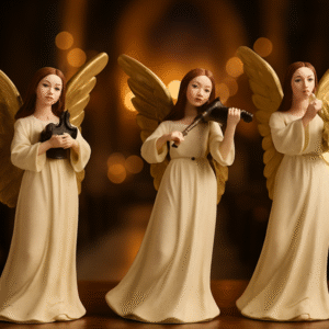 FJ-241 Angel with Wings Figurine Statue for Home Living Room / Church H. 16cm Pack of 3 Models (HSN: 39269099)
