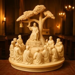 AZ-198 Jesus and 12 Apostoles Poly Marble Sermon on The Mountain Statue  Decorative Idols and Figurines for Home Decor {HSN 39264039}