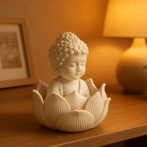Buddha with Lotus Show Piece for Home Decor, Living Room Decoration, Car Dashboard Gift Item, Model FJ-145